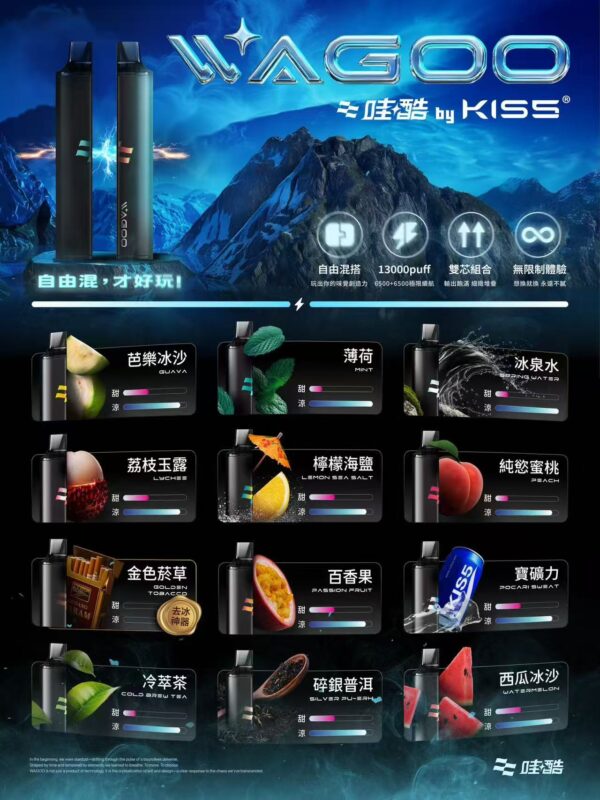WAGOO哇酷拋棄式6500口🪄KIS5號高端子品牌(任選10隻送一隻口味請備註)