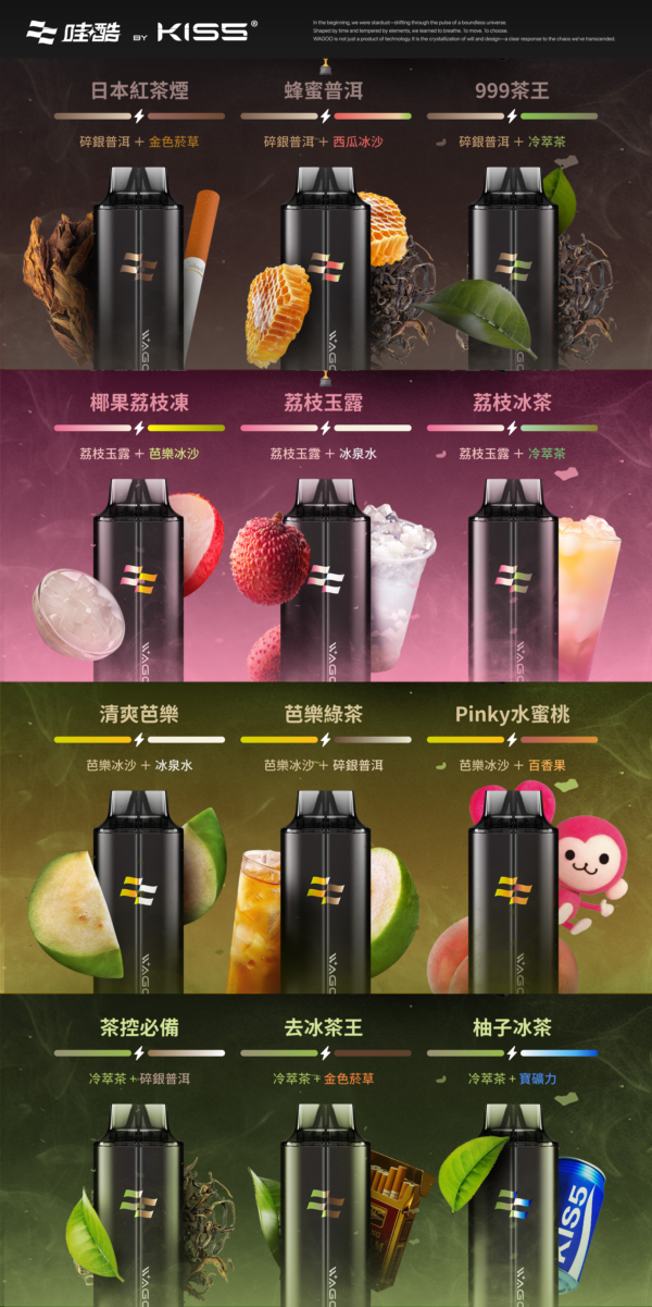 WAGOO哇酷拋棄式13000口🪄口味組合多達66種(任選10組送一組口味請備註)