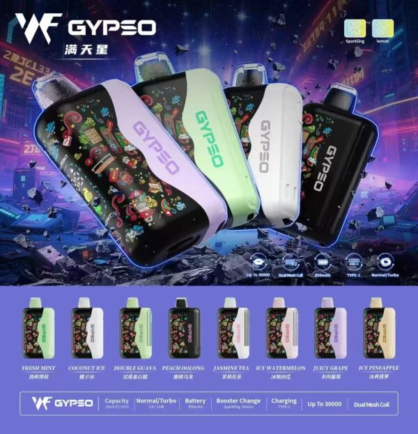 GYPSO滿天星拋棄式🪄30000口🔋王嘉爾同款bubblemon炫彩(任選10隻送一隻口味請備註)